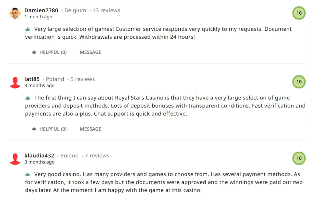 Royal Stars casino reviews